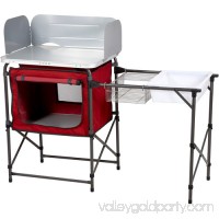 Ozark Trail Deluxe Camp Kitchen with Storage and Sink Table, Red   553639181